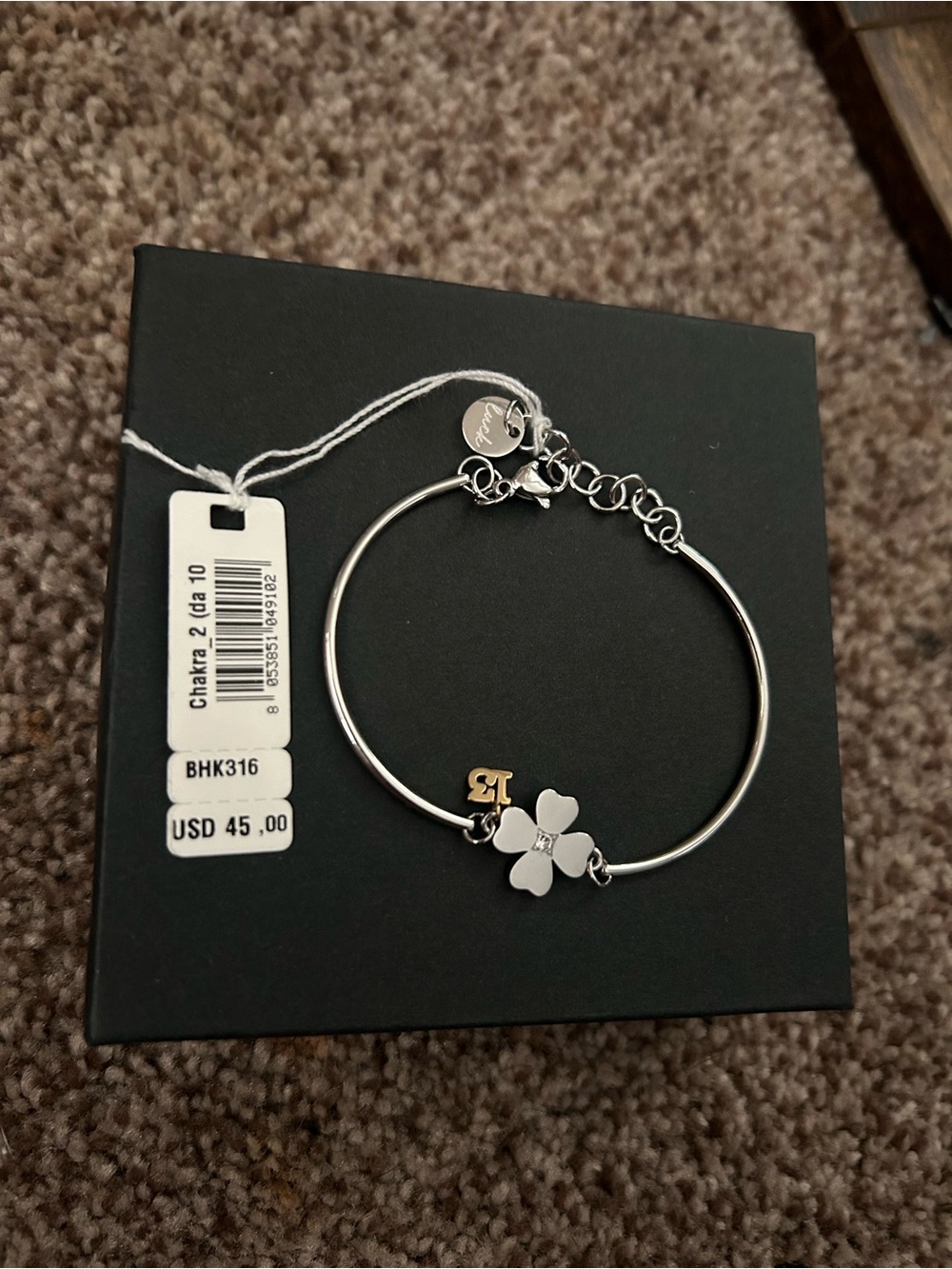 Brosway Italia silver 4 leaf clover bangle . nwt